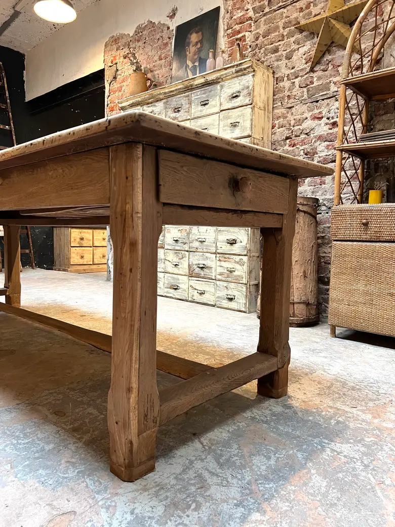 Table de ferme en chêne Début XXème