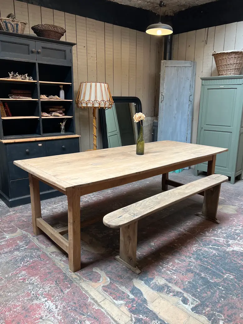 Table de ferme en chêne Début XXème