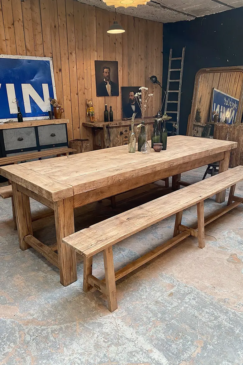 Table de ferme en chêne Début XXème