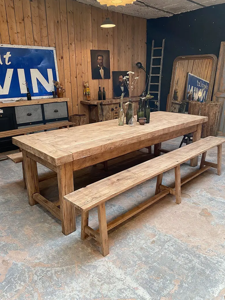 Table de ferme en chêne Début XXème