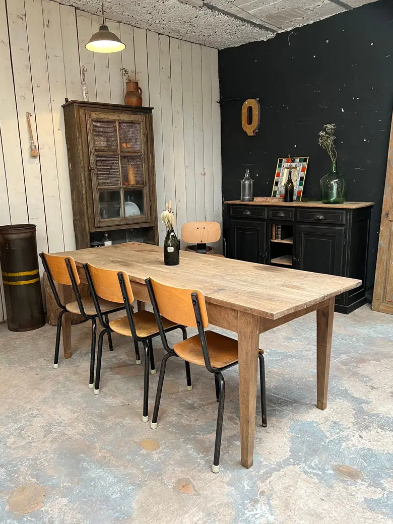 Table de ferme en chêne Début XXème