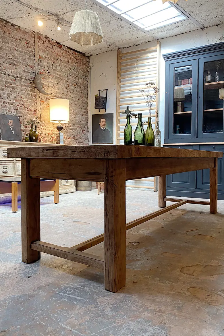 Table de ferme en chêne Début XXème