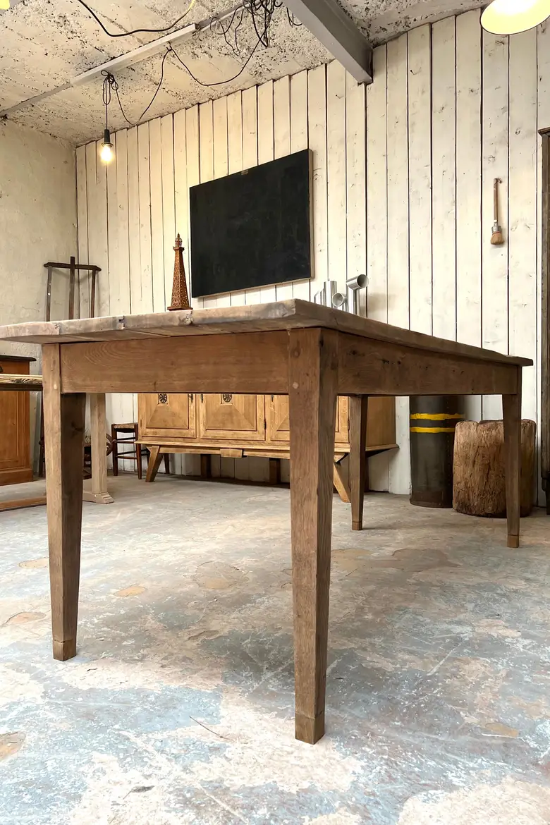 Table de ferme en chêne Début XXème