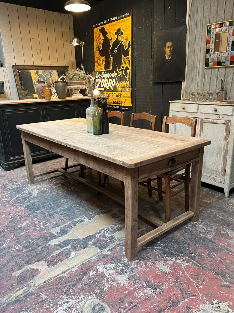 Table de ferme en chêne Début XXème