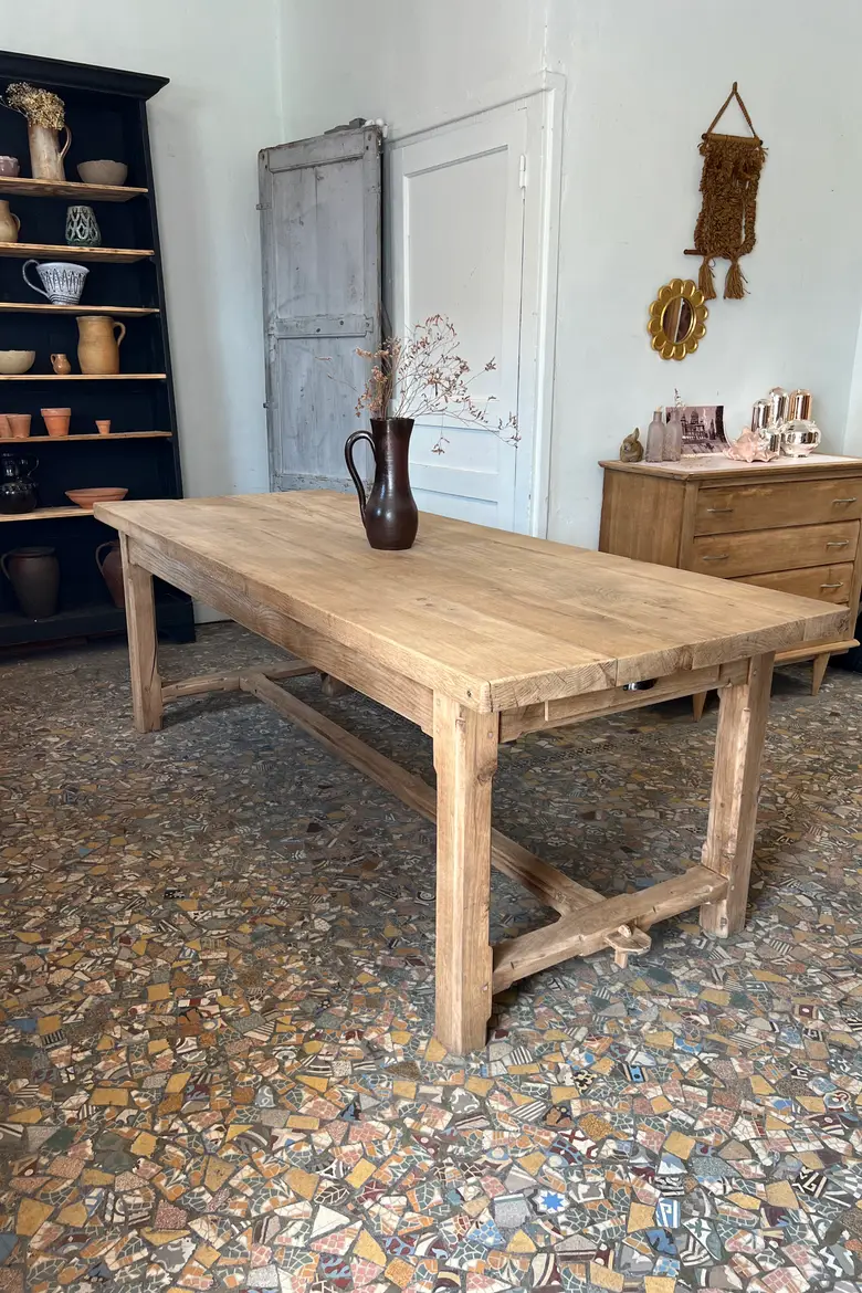 Table de ferme en chêne