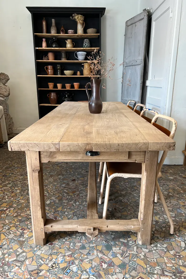 Table de ferme en chêne
