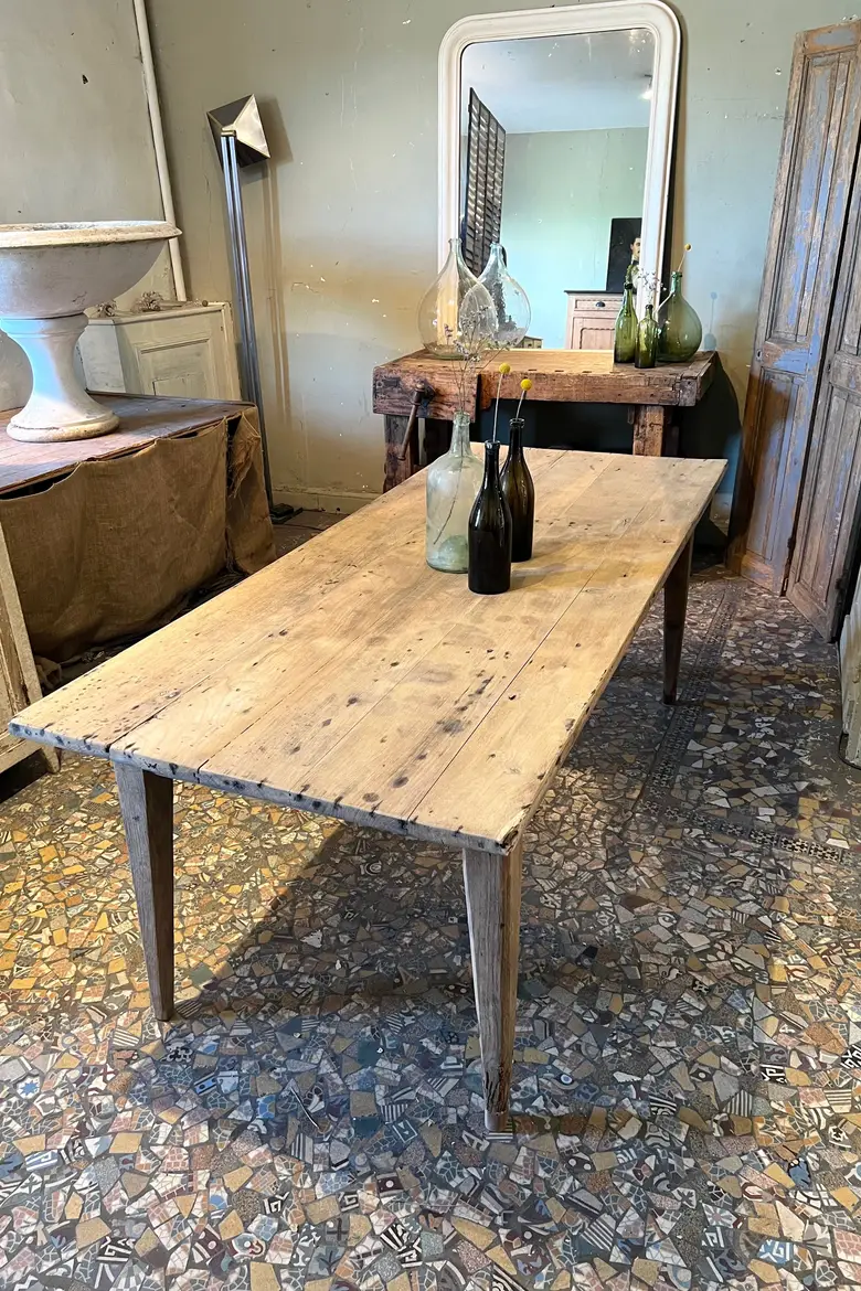 Table de ferme en chêne XIXème