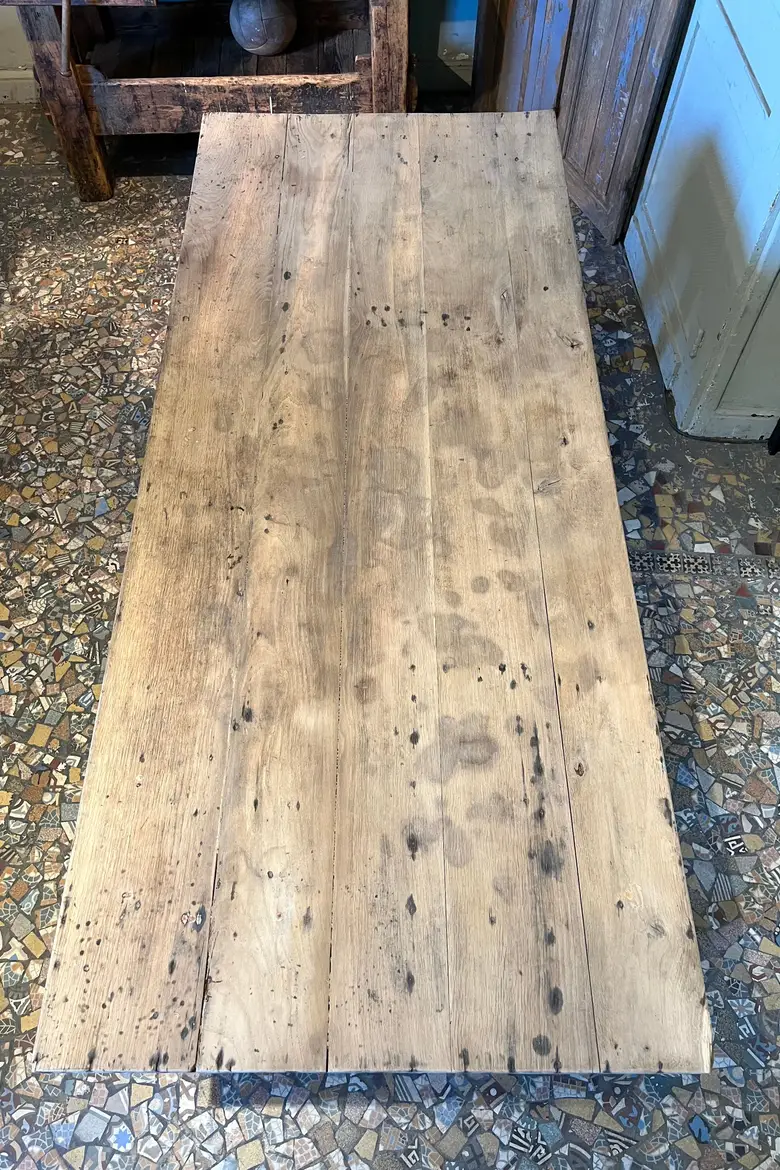 Table de ferme en chêne XIXème