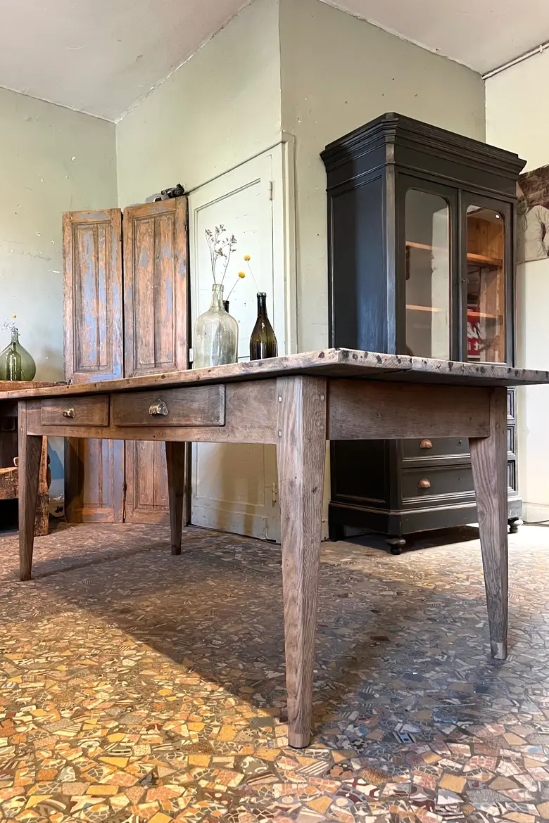 Table de ferme en chêne XIXème