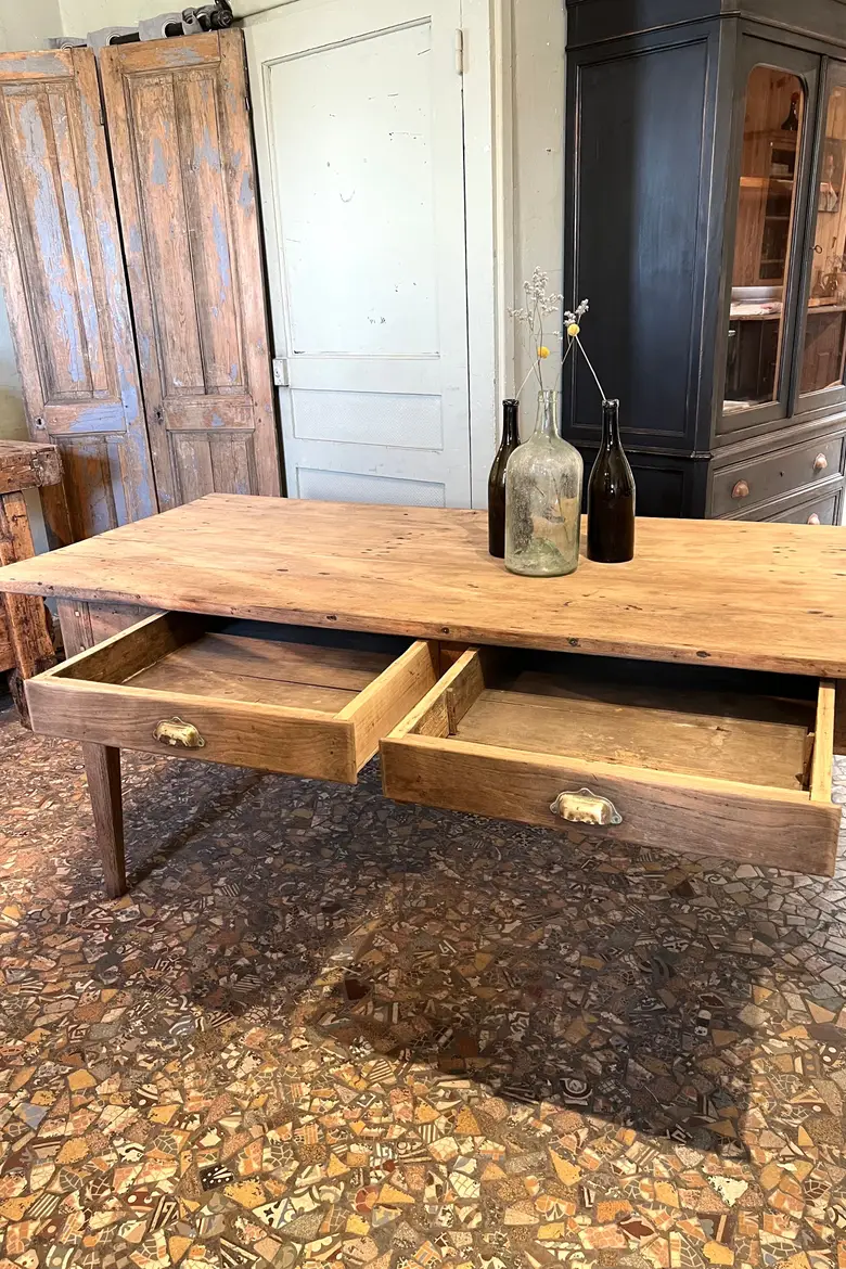 Table de ferme en chêne XIXème