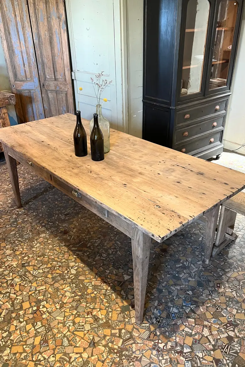 Table de ferme en chêne XIXème