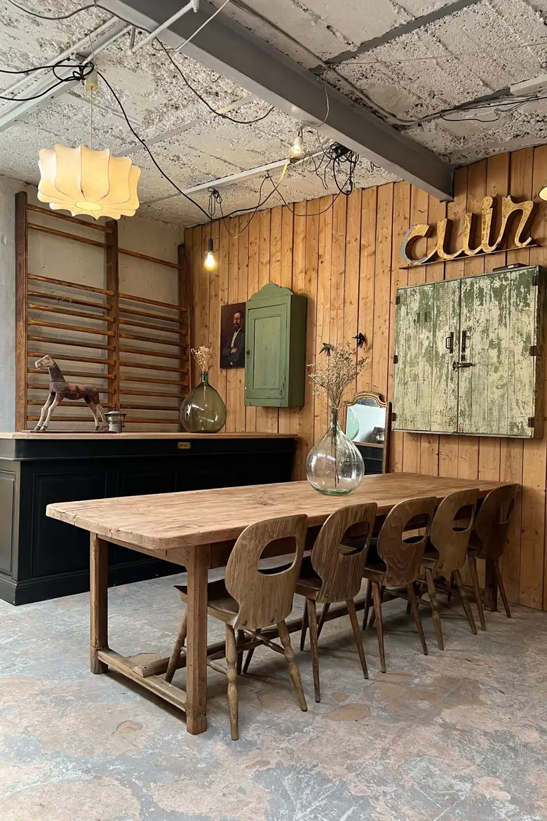 Table de ferme en noyer et chêne Début XXème
