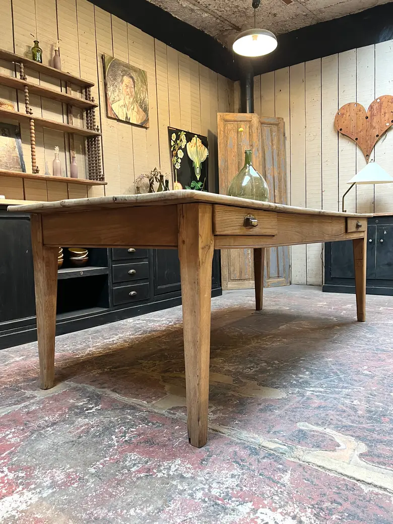 Table de ferme en orme Début XXème