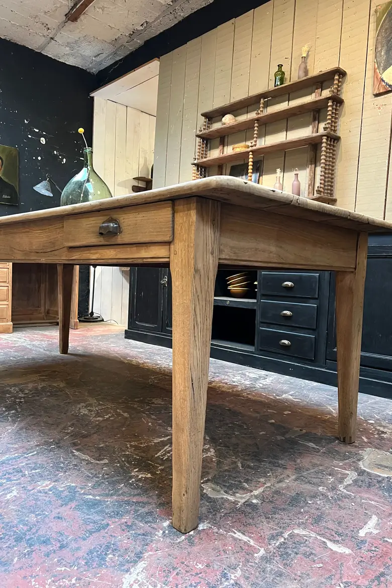 Table de ferme en orme Début XXème