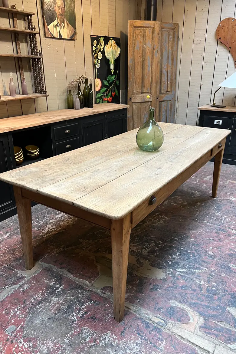 Table de ferme en orme Début XXème