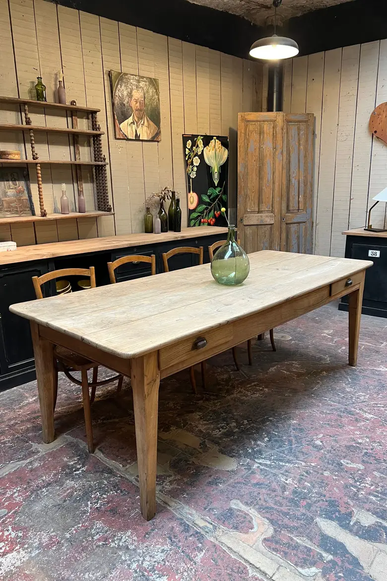 Table de ferme en orme Début XXème