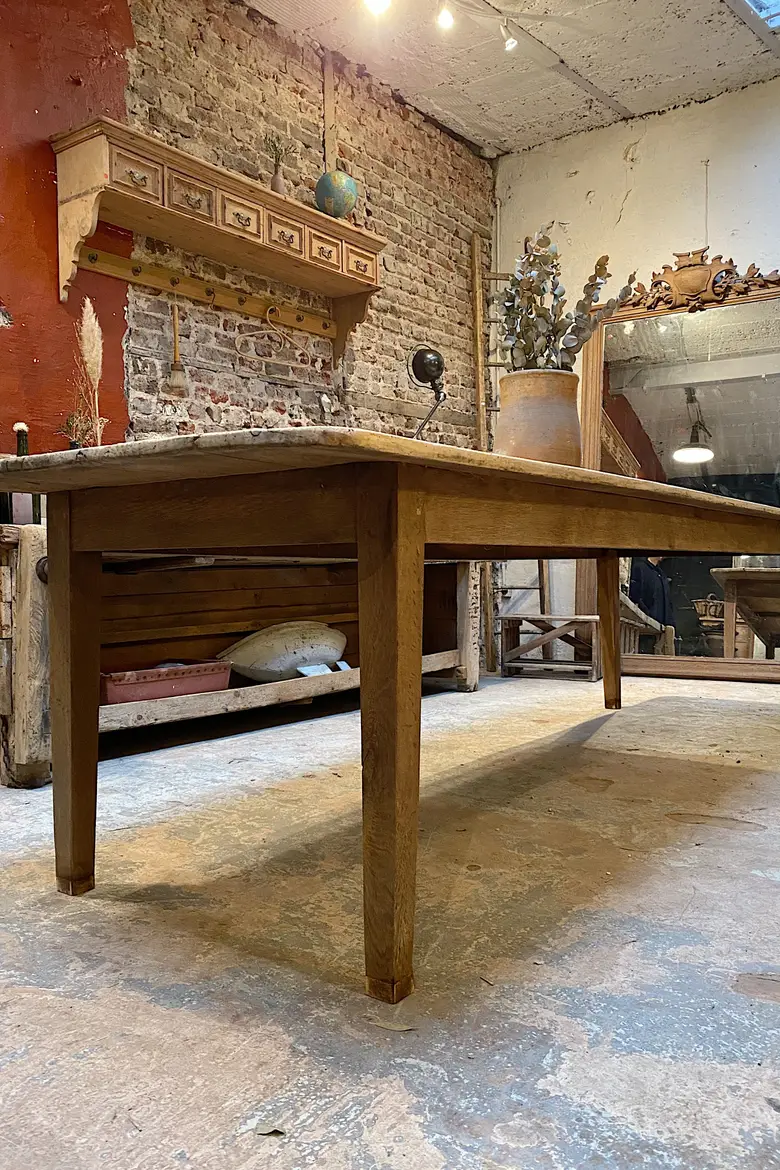Table de ferme en peuplier Début XXème