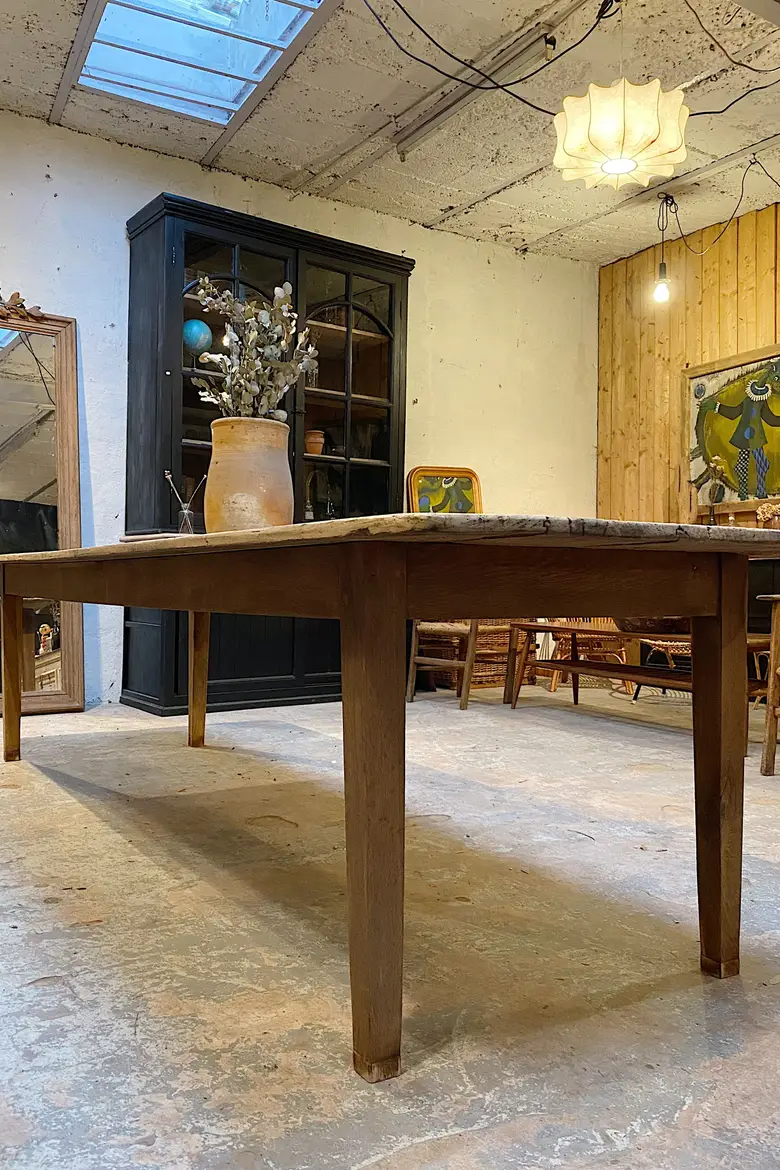 Table de ferme en peuplier Début XXème