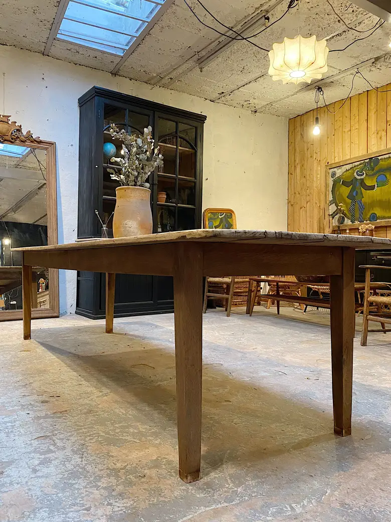 Table de ferme en peuplier Début XXème