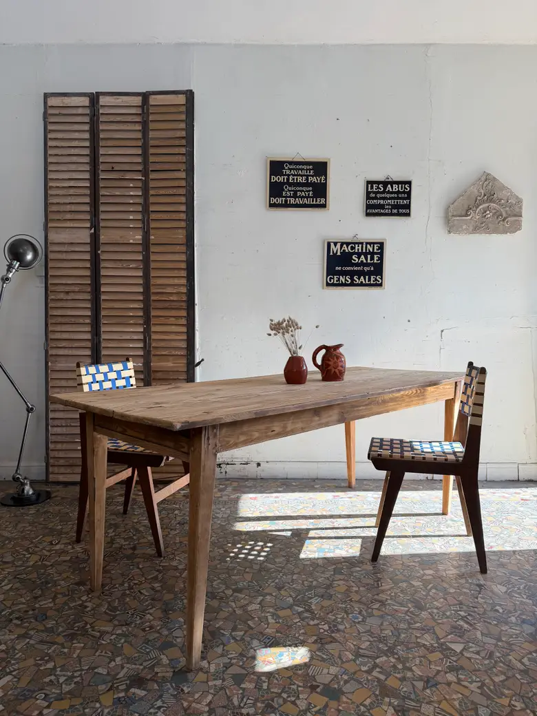 Table de ferme en sapin – début XXe