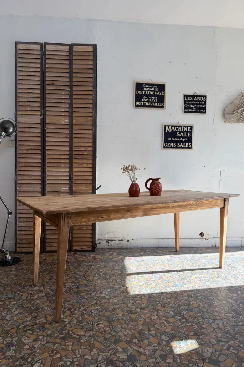 Table de ferme en sapin – début XXe
