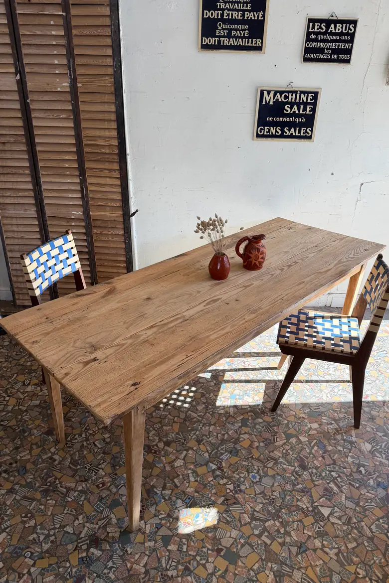 Table de ferme en sapin – début XXe