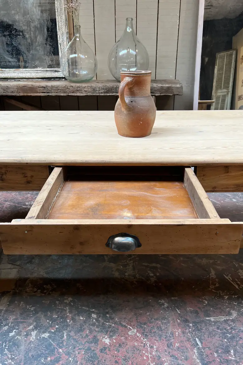 Table de ferme en sapin Début XXème