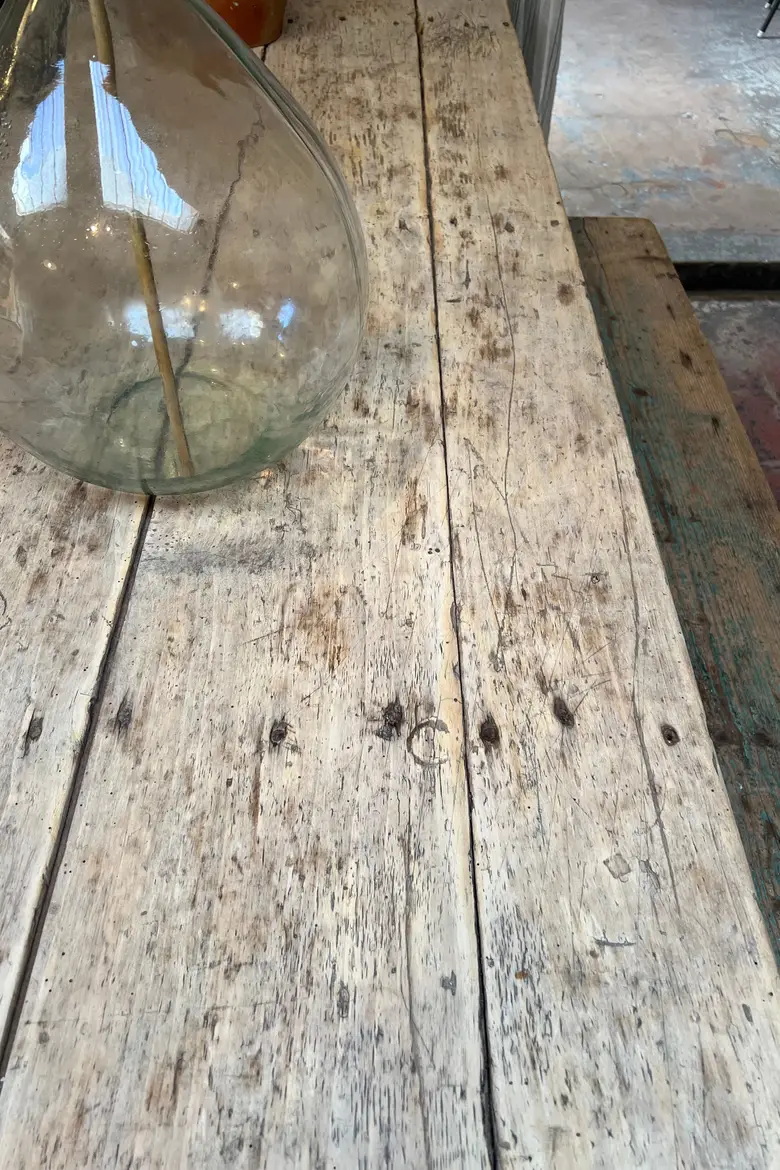 Table de ferme en sapin Début XXème