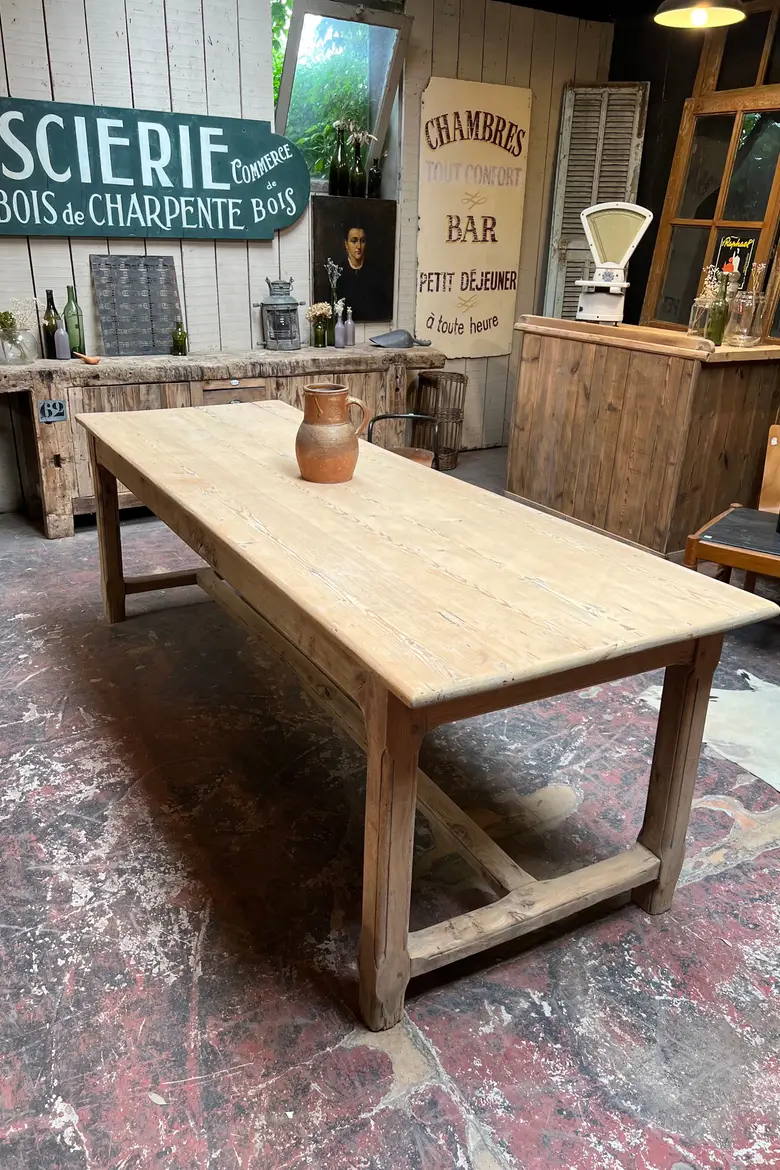 Table de ferme en sapin Début XXème