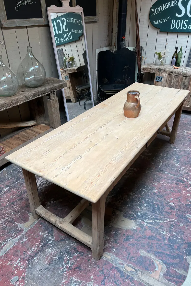 Table de ferme en sapin Début XXème