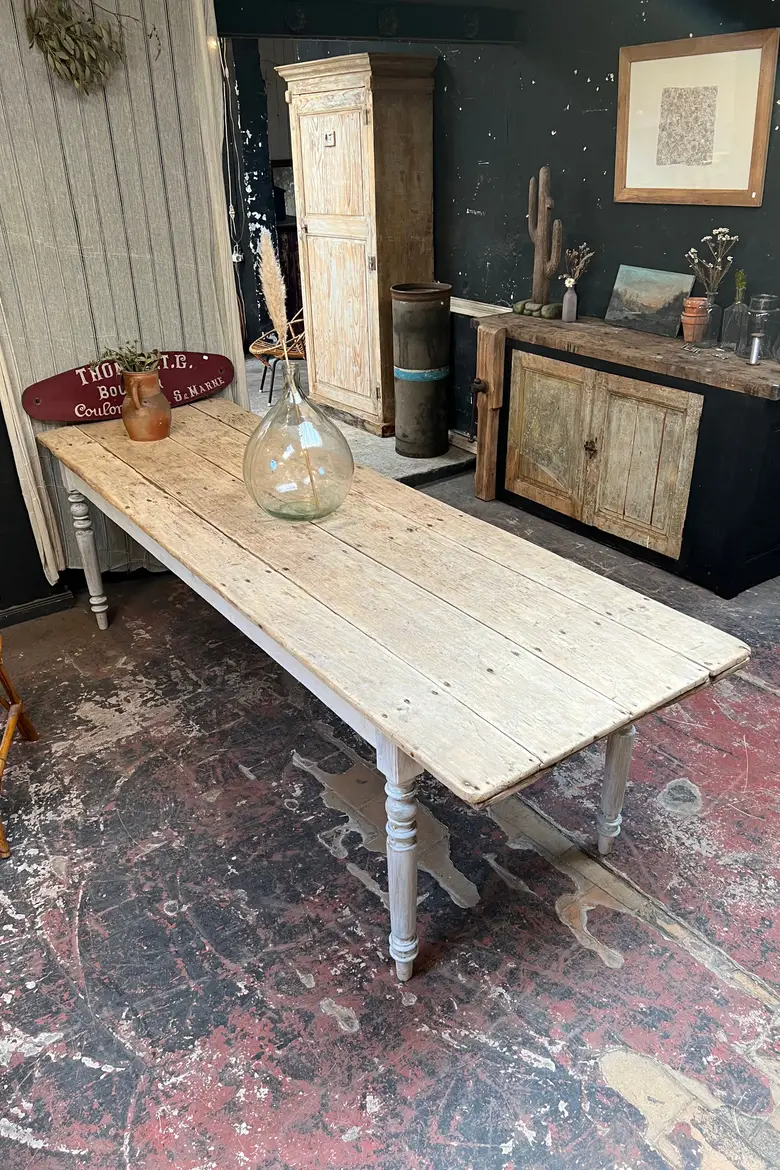 Table de ferme en sapin Début XXème