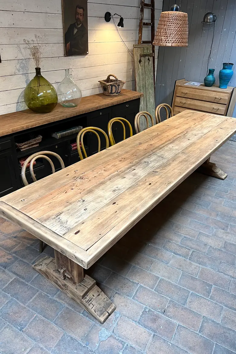 Table de ferme en sapin Début XXème