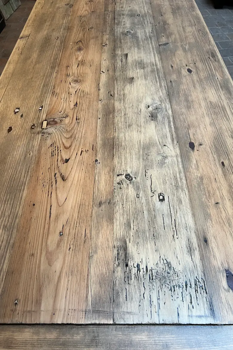 Table de ferme en sapin Début XXème