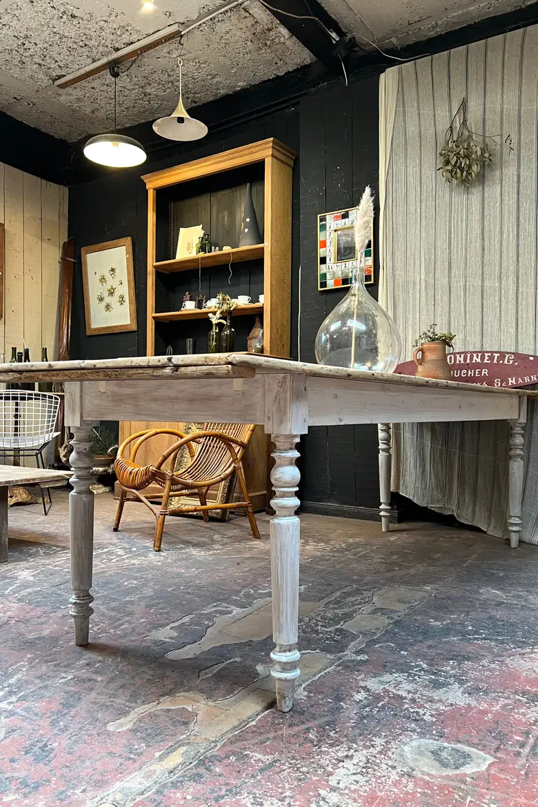 Table de ferme en sapin Début XXème