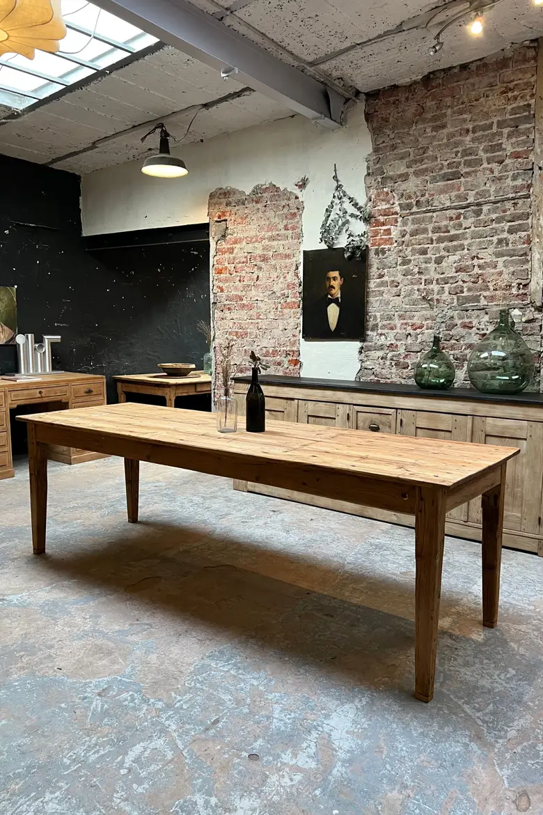 Table de ferme en sapin Début XXème