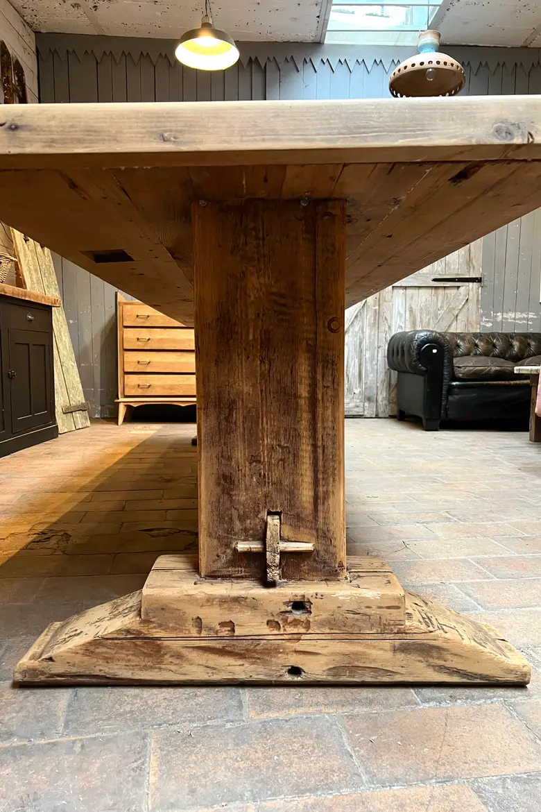 Table de ferme en sapin Début XXème