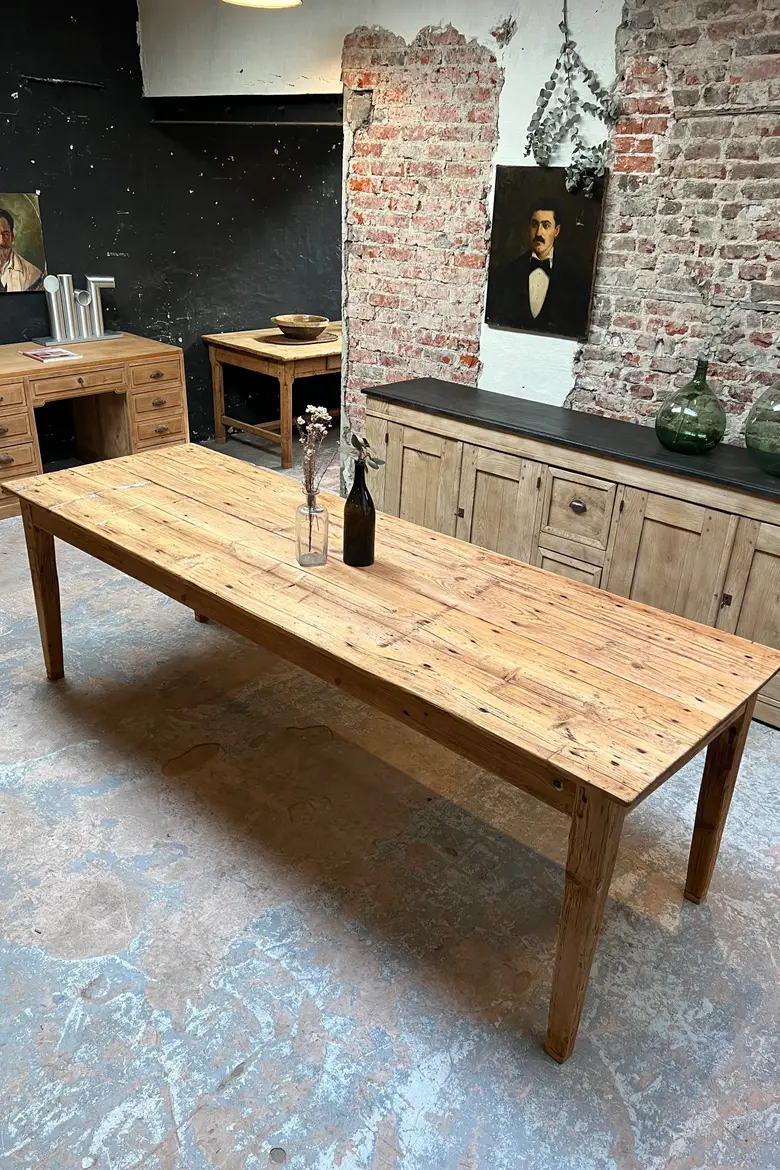 Table de ferme en sapin Début XXème