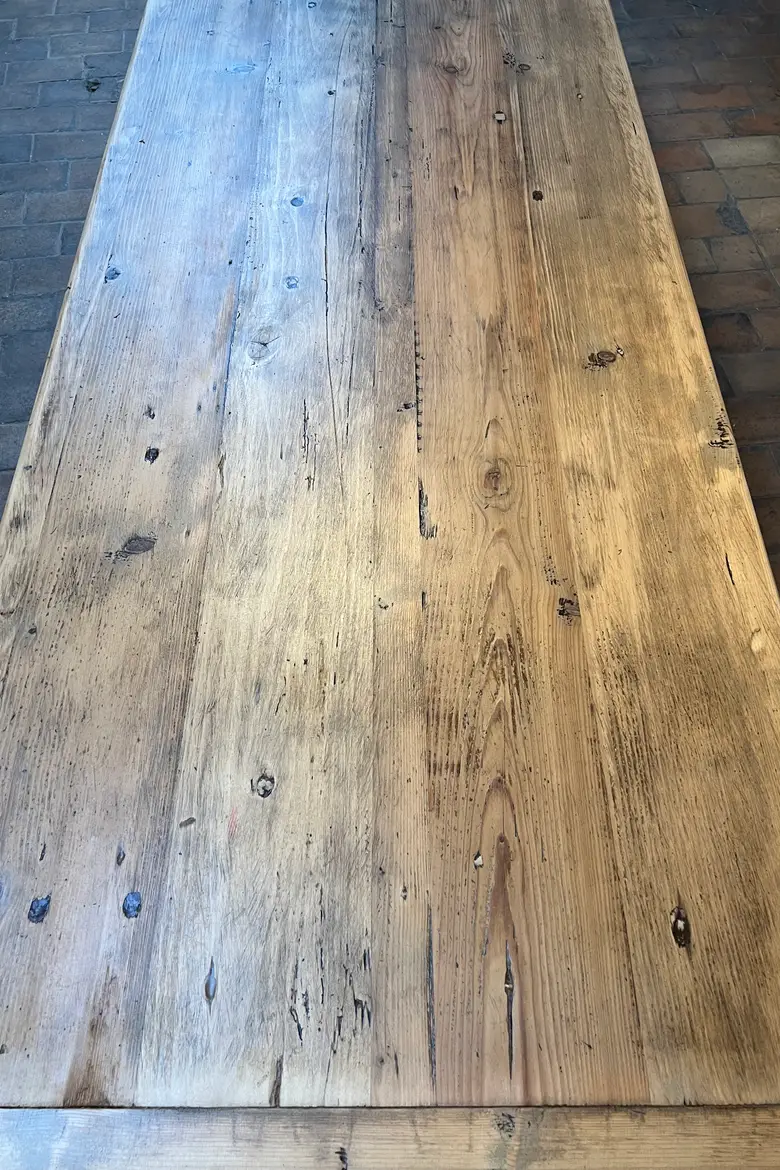Table de ferme en sapin Début XXème