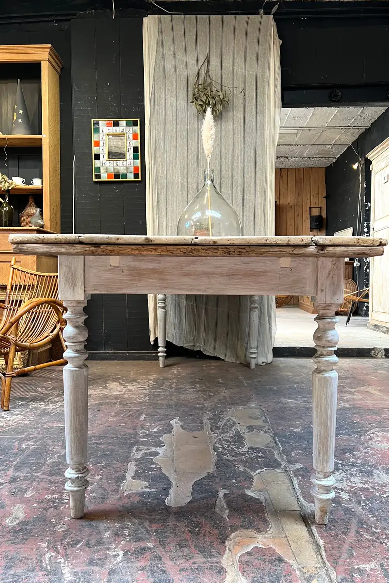 Table de ferme en sapin Début XXème