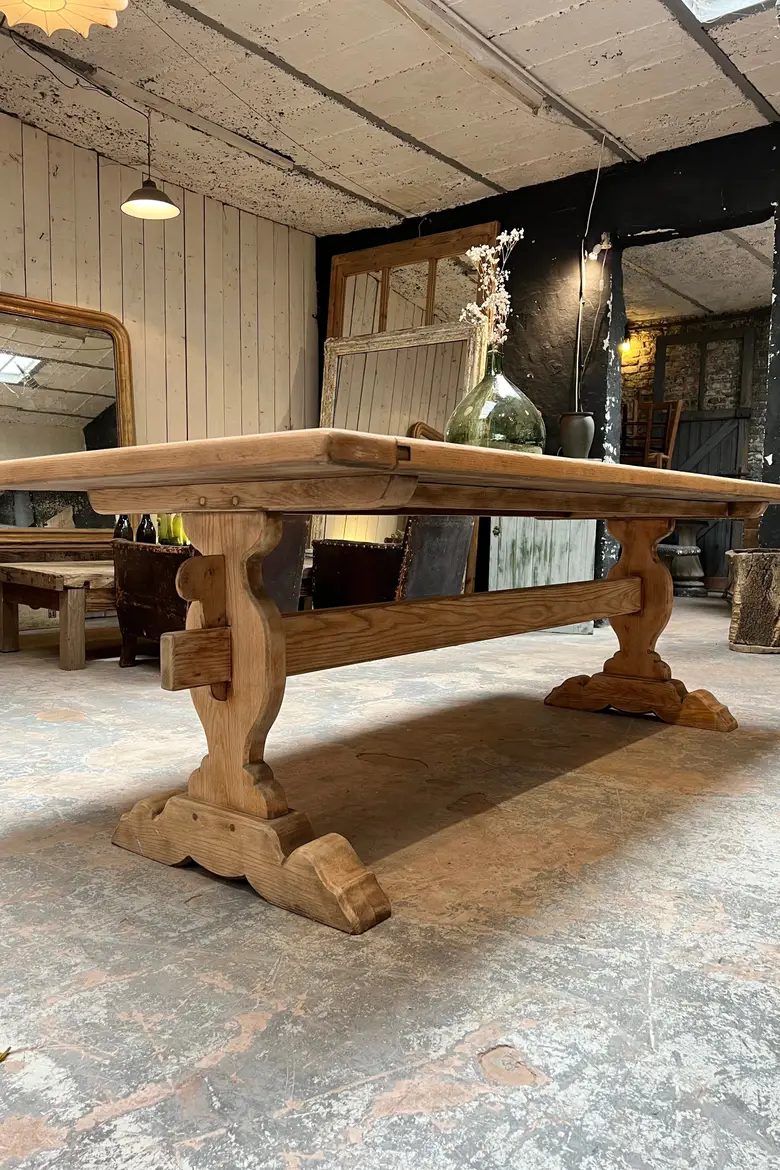 Table de monastère en chêne 1960