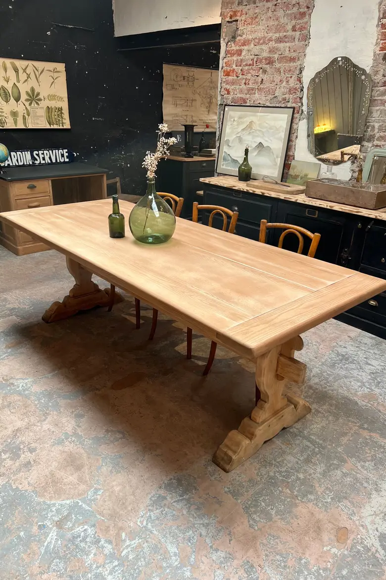 Table de monastère en chêne 1960