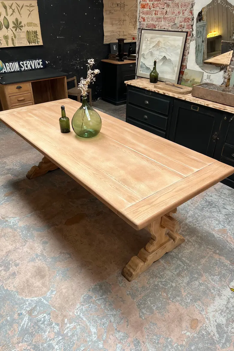 Table de monastère en chêne 1960