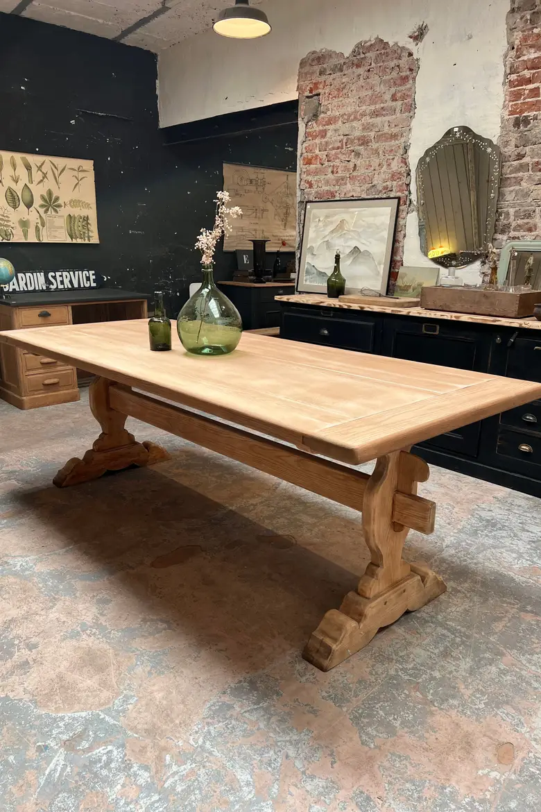 Table de monastère en chêne 1960