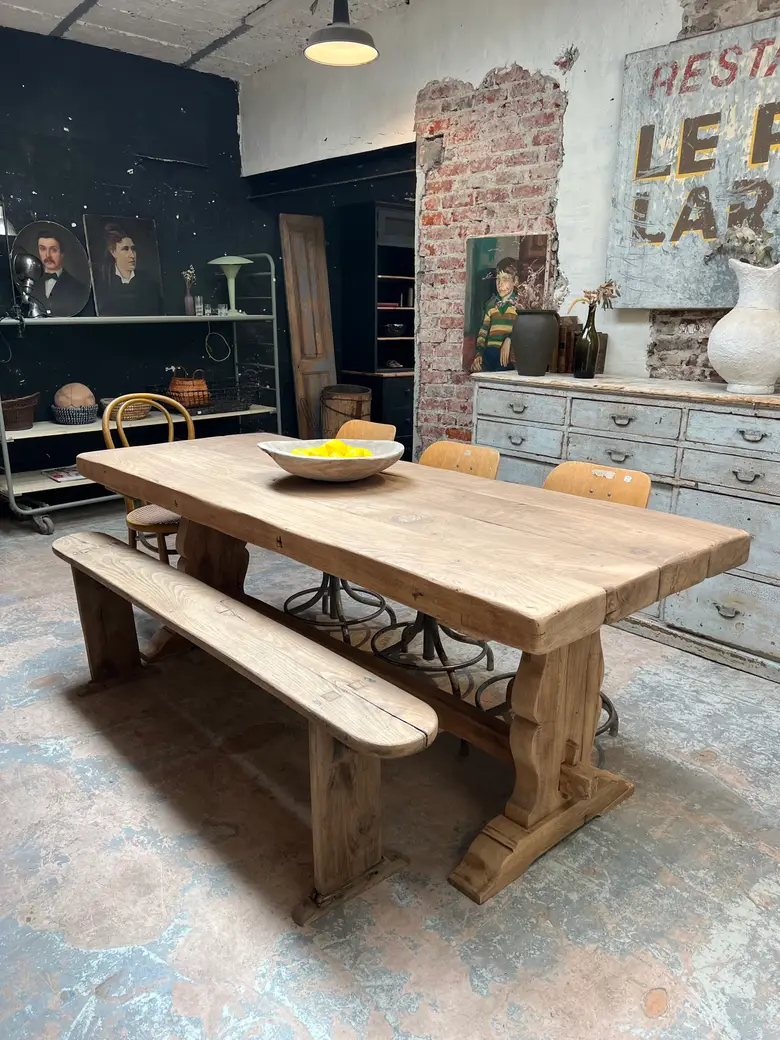 Table de monastère en chêne 19ème