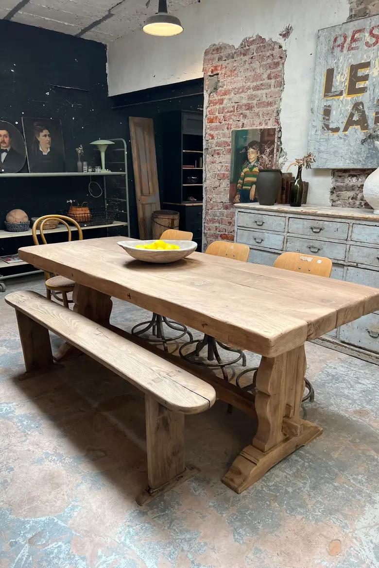 Table de monastère en chêne 19ème