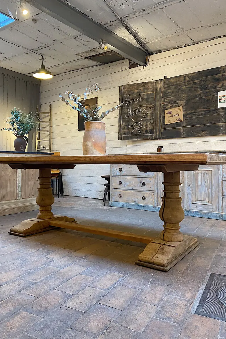 Table de monastère en chêne Début XXème
