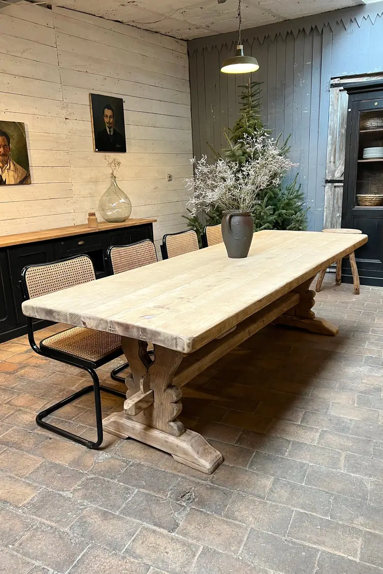 Table de monastère en chêne Début XXème