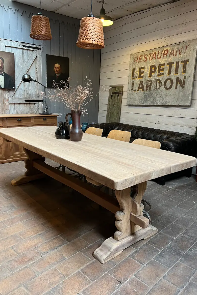 Table de monastère en chêne Début XXème