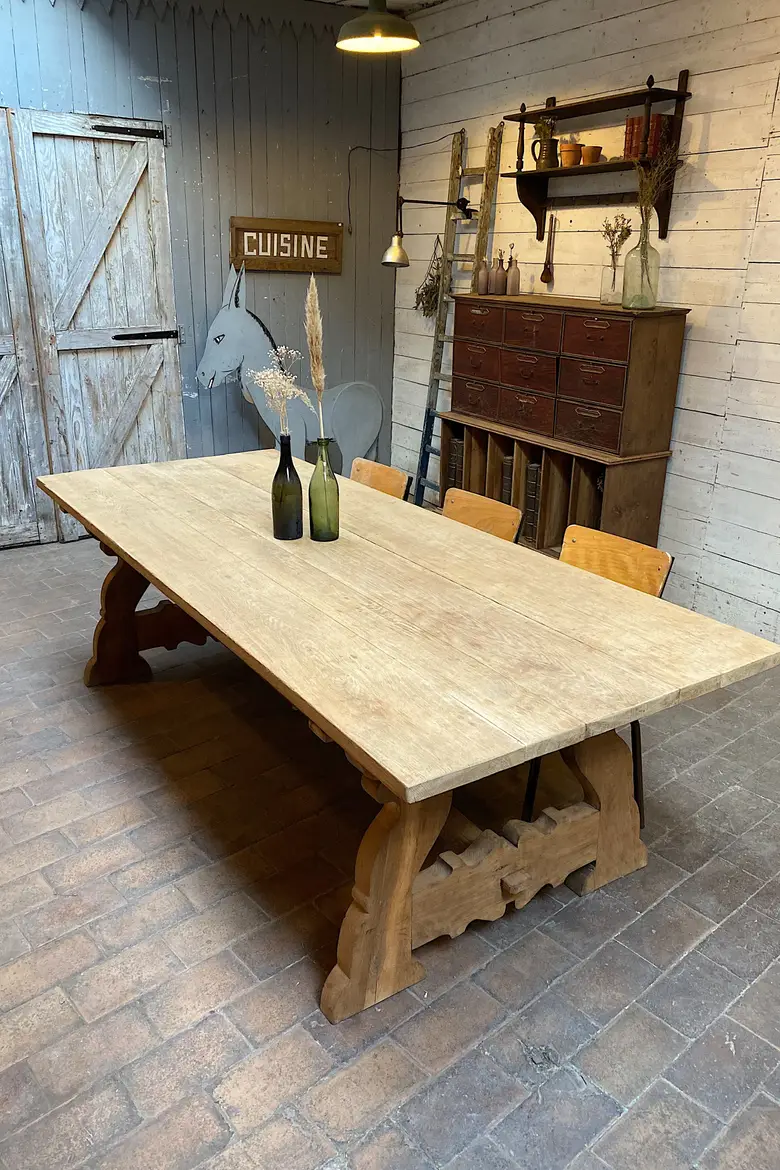 Table de monastère en chêne Début XXème
