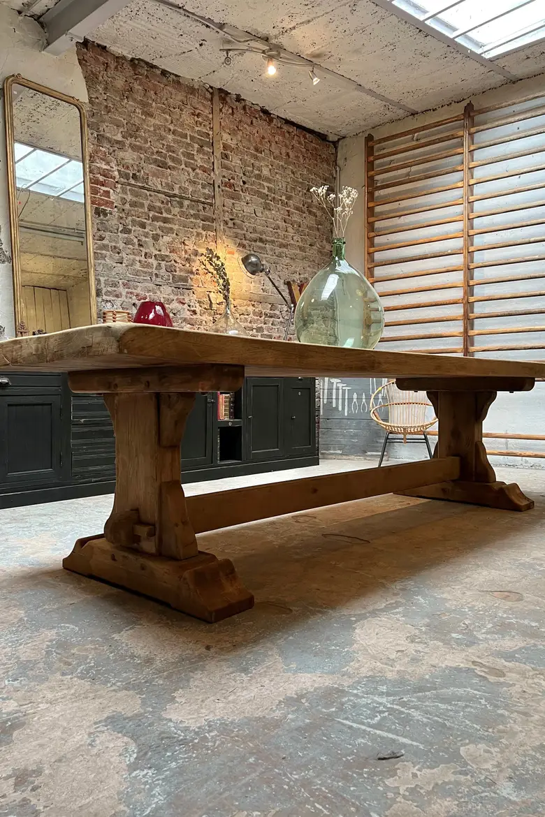 Table de monastère en chêne Début XXème
